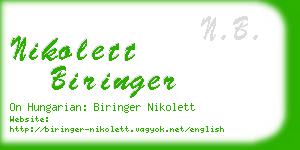nikolett biringer business card